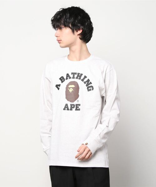 A BATHING APE（アベイシングエイプ） 長袖Tシャツ X-LARGE グレー