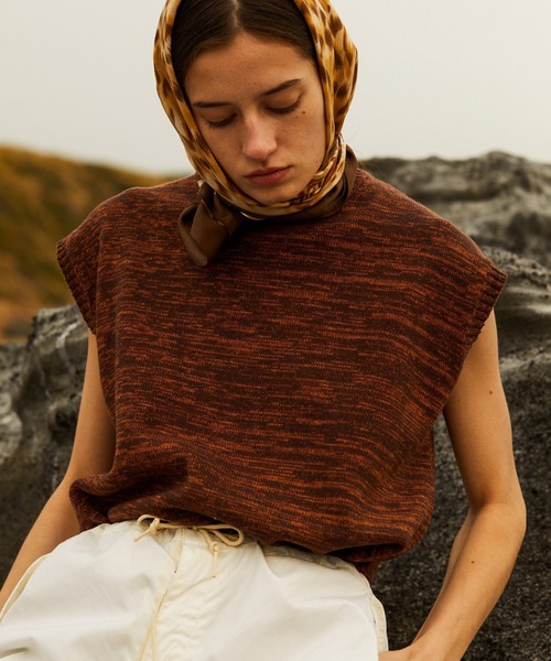 「soerte」 ノースリーブニット 2 ブラウン メンズ_画像6