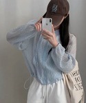 パーカー ドット柄 シアー パーカー サイズ調...の詳細画像3