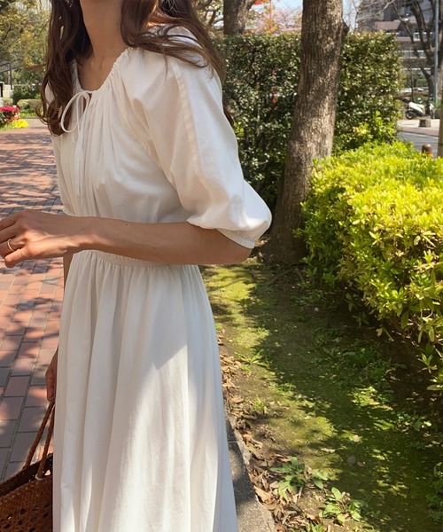 「LAUIR」 半袖ワンピース MEDIUM ブラック レディース_画像6