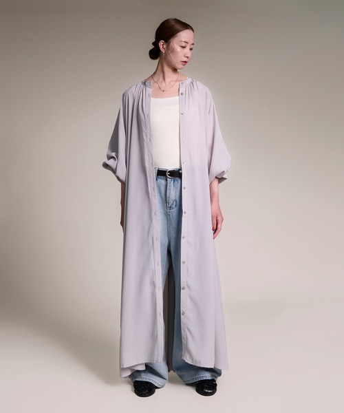 「folka」 長袖ワンピース FREE ライトグレー レディース_画像4