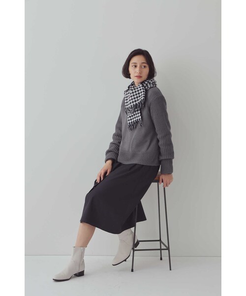 「human woman」 長袖ニット MEDIUM グレー系その他 レディース_画像3
