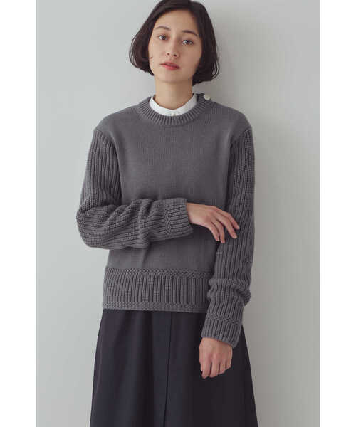 「human woman」 長袖ニット MEDIUM グレー系その他 レディース_画像5