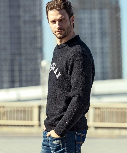 「1PIU1UGUALE3 RELAX 」 長袖ニット L ホワイト メンズ_画像2