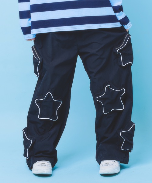 Hauls ワイドパンツ カーゴパンツ 星降る夜のナイロンパンツ