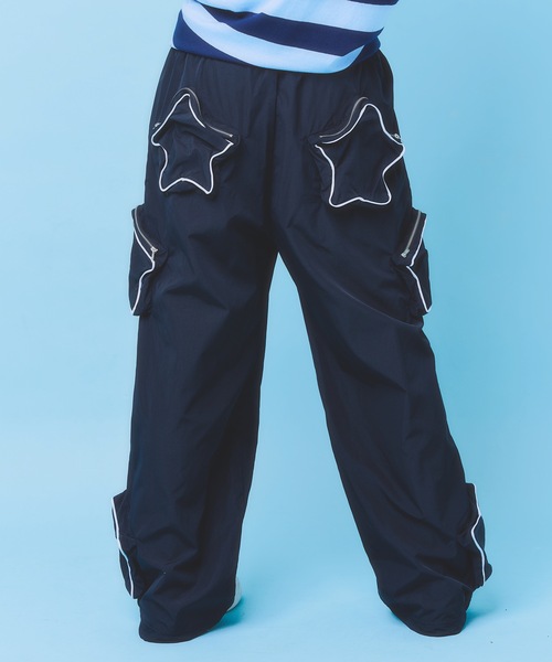 Hauls ワイドパンツ カーゴパンツ 星降る夜のナイロンパンツ