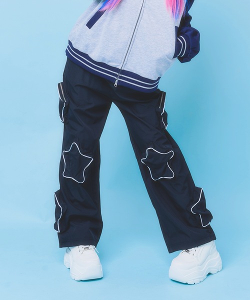 Hauls ワイドパンツ カーゴパンツ 星降る夜のナイロンパンツ
