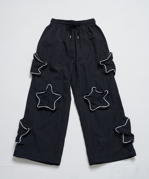 Hauls ワイドパンツ カーゴパンツ 星降る夜のナイロンパンツ