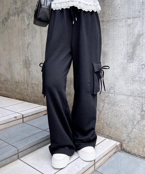 INGNI（イング） カーゴパンツ リボン付カーゴスウェットパンツ