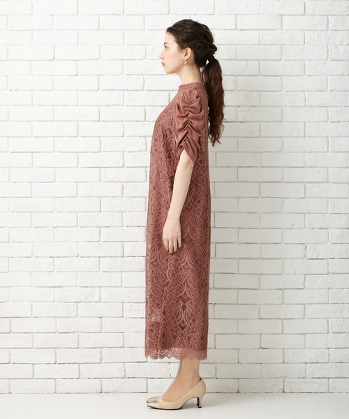 「AIMER」 半袖ワンピース LARGE ブラウン レディース_画像3