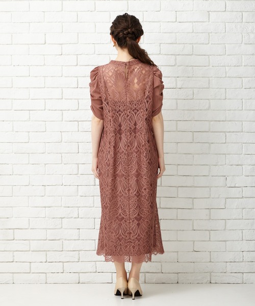 「AIMER」 半袖ワンピース LARGE ブラウン レディース_画像4