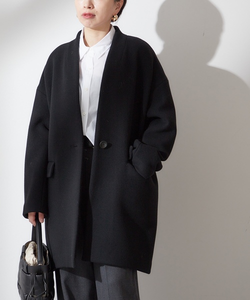 JOURNAL STANDARD L'ESSAGE コート ネイビー 38 journal standard L'essage（ジャーナルスタンダード レサージュ