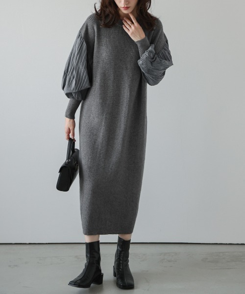 「La-gemme」 ニットワンピース フリー ベージュ レディース_画像6