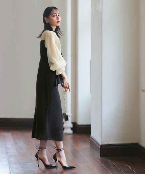 「RUIRUE BOUTIQUE」 長袖ワンピース M チャコール レディースの画像
