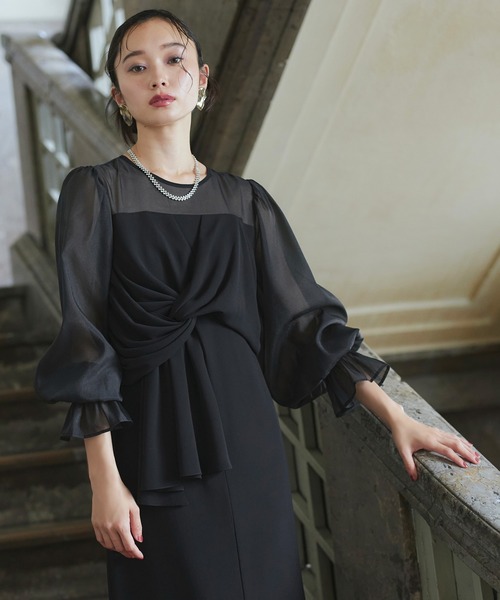 「RUIRUE BOUTIQUE」 長袖ワンピース M チャコール レディースの画像
