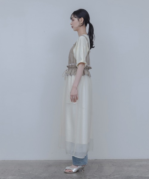 Eimee Law ウエストフリルジャンパースカート Eimee Law（エイミーロウ） ジャンパースカート ウエストフリル