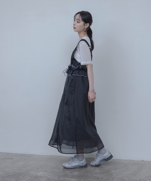 Eimee Law ウエストフリルジャンパースカート Eimee Law（エイミーロウ） ジャンパースカート ウエストフリル