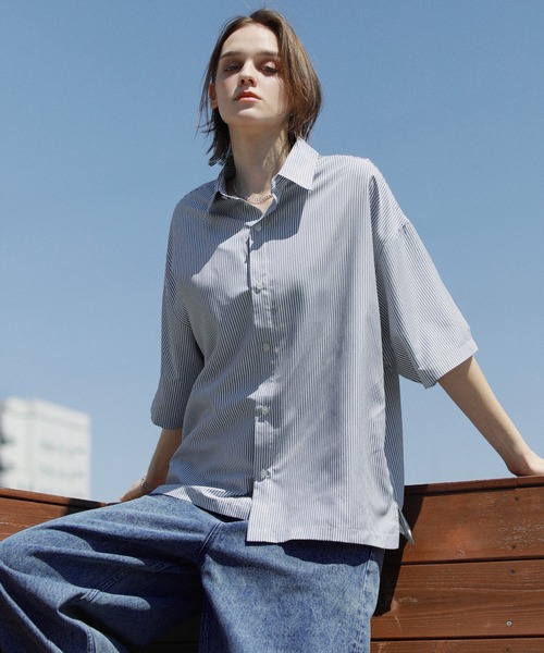 「ROCHEM」 半袖シャツ M グレー メンズ_画像2