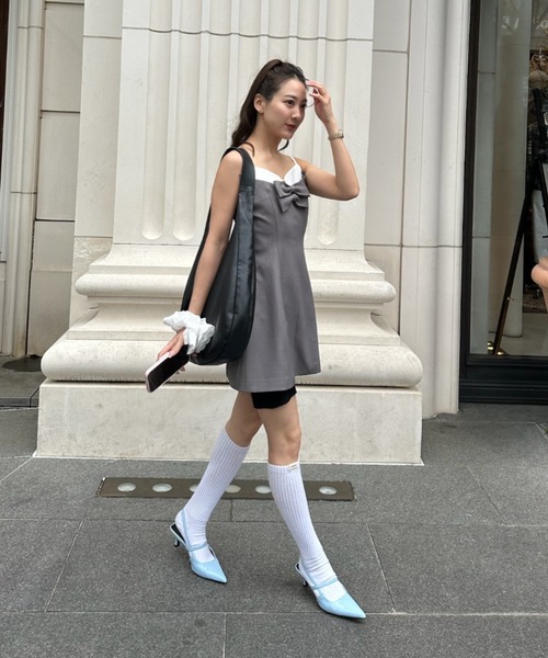 パーティードレス パンツドレス サテンフリルヘムパンツセットドレス / satin frillhem pants set dress