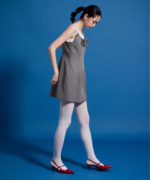パーティードレス パンツドレス サテンフリルヘムパンツセットドレス / satin frillhem pants set dress