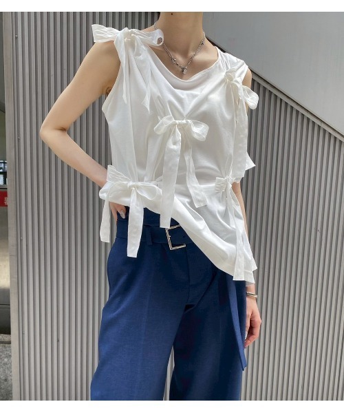 LE CIEL BLEU（ルシェルブルー） tシャツ タンクwボウズ / Tank w/Bows