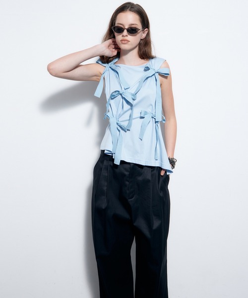 LE CIEL BLEU（ルシェルブルー） tシャツ タンクwボウズ / Tank w/Bows