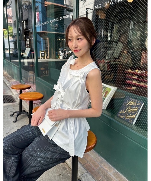 LE CIEL BLEU（ルシェルブルー） tシャツ タンクwボウズ / Tank w/Bows 