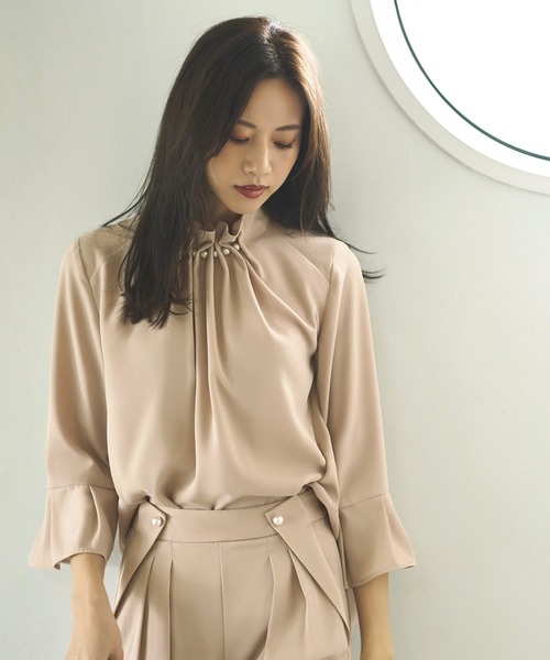 「RUIRUE BOUTIQUE」 パンツスーツ LL ベージュ レディースの画像