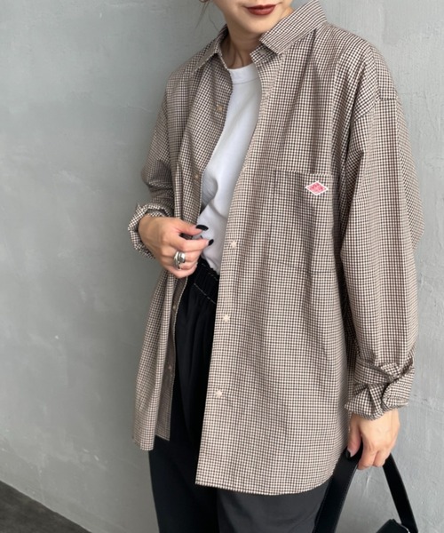 Danton（ダントン） 長袖シャツ 38 ベージュ レディース : ZOZOTOWN