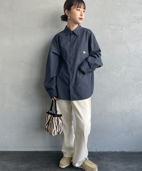 Danton（ダントン） 長袖シャツ 38 ベージュ レディース : ZOZOTOWN
