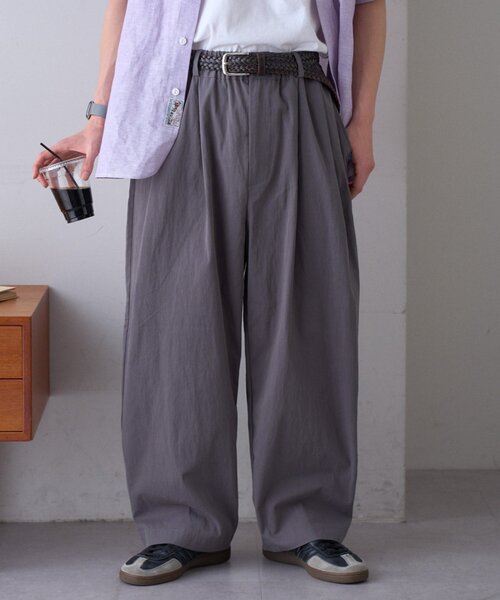 パンツ 「GEVACO」ギャザーテーパードパンツ レディース メンズの画像