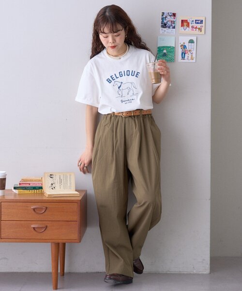 パンツ 「GEVACO」ギャザーテーパードパンツ レディース メンズの画像