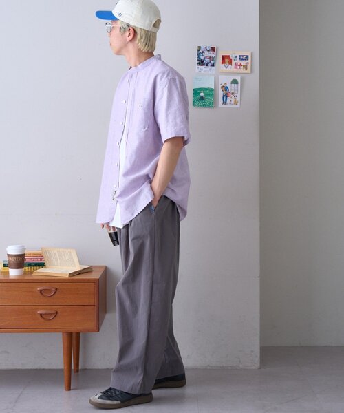 パンツ 「GEVACO」ギャザーテーパードパンツ レディース メンズの画像