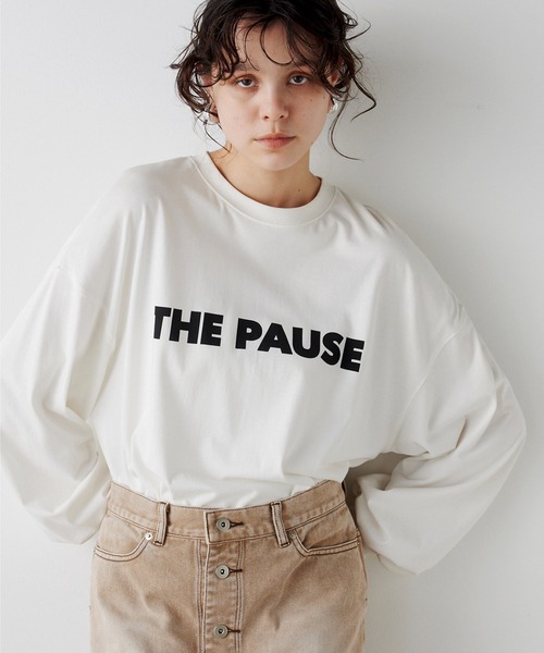 「THE PAUSE」 長袖カットソー FREE グレー レディース_画像3