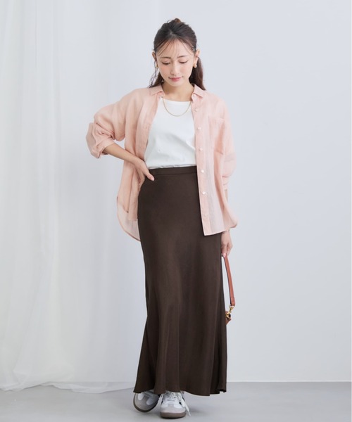 COHINA（コヒナ） スカート 「接触冷感・防臭」アセテートバックサテン