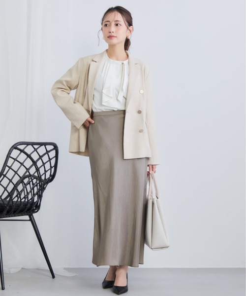 COHINA（コヒナ） スカート 「接触冷感・防臭」アセテートバックサテン