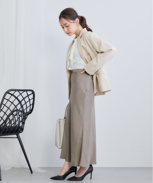 COHINA（コヒナ） スカート 「接触冷感・防臭」アセテートバックサテン