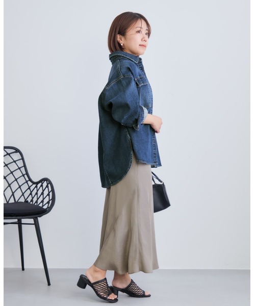 COHINA（コヒナ） スカート 「接触冷感・防臭」アセテートバックサテン