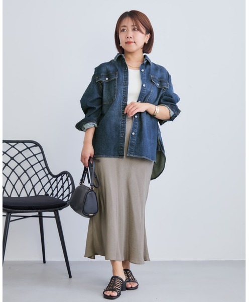 COHINA（コヒナ） スカート 「接触冷感・防臭」アセテートバックサテン