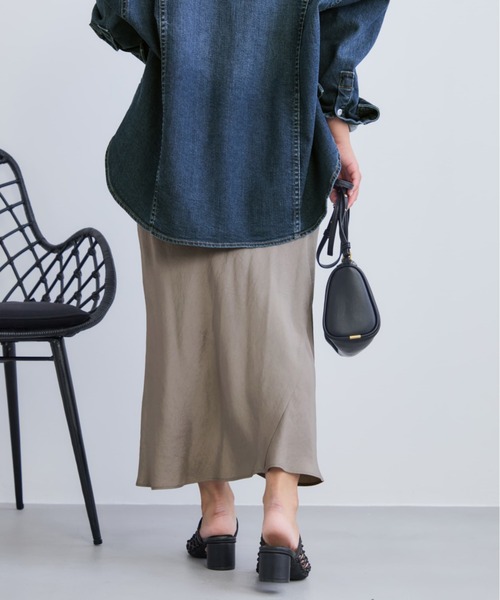 COHINA（コヒナ） スカート 「接触冷感・防臭」アセテートバックサテン