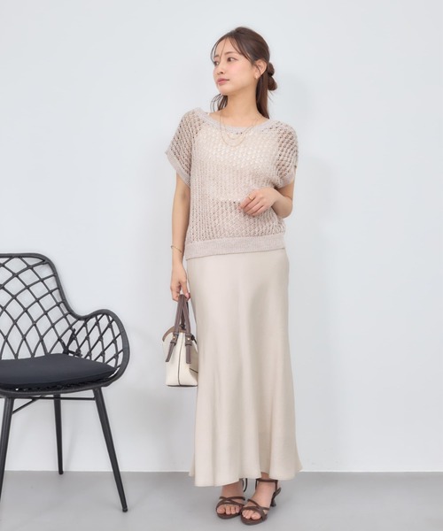 COHINA（コヒナ） スカート 「接触冷感・防臭」アセテートバックサテン