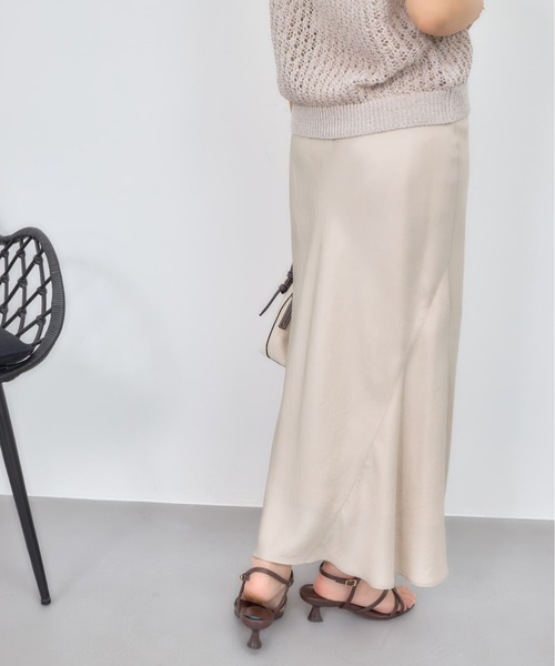 COHINA（コヒナ） スカート 「接触冷感・防臭」アセテートバックサテン