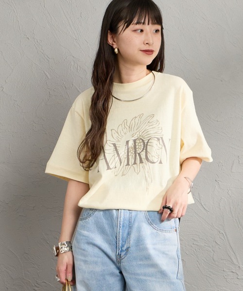 AMERICANA（アメリカーナ） tシャツ AMRCN FLOWER プリントTシャツ