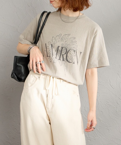 う*ら様 美品 アパルトモン Americana アメリカーナ AMRCN Tシ AMERICANA（アメリカーナ） tシャツ AMRCN FLOWER プリントTシャツ