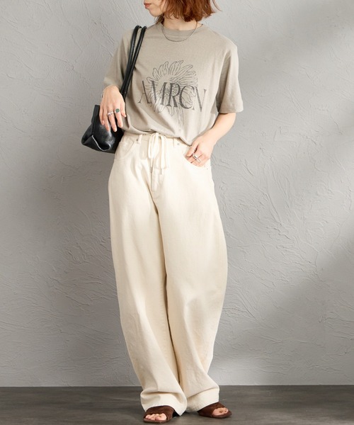 AMERICANA（アメリカーナ） tシャツ AMRCN FLOWER プリントTシャツ