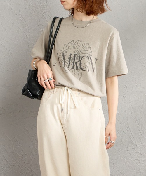 新品【AMERICANA/アメリカーナ】AMRCN Tシャツ AMERICANA（アメリカーナ） tシャツ AMRCN FLOWER プリントTシャツ
