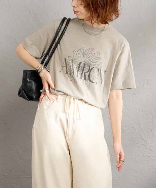 AMERICANA（アメリカーナ） tシャツ AMRCN FLOWER プリントTシャツ