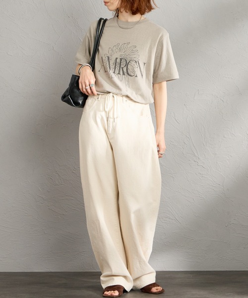 AMERICANA（アメリカーナ） tシャツ AMRCN FLOWER プリントTシャツ