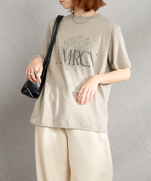 AMERICANA（アメリカーナ） tシャツ AMRCN FLOWER プリントTシャツ