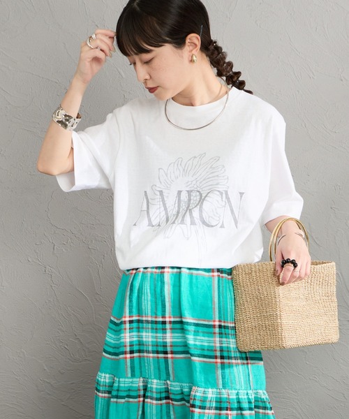 AMERICANA（アメリカーナ） tシャツ AMRCN FLOWER プリントTシャツ